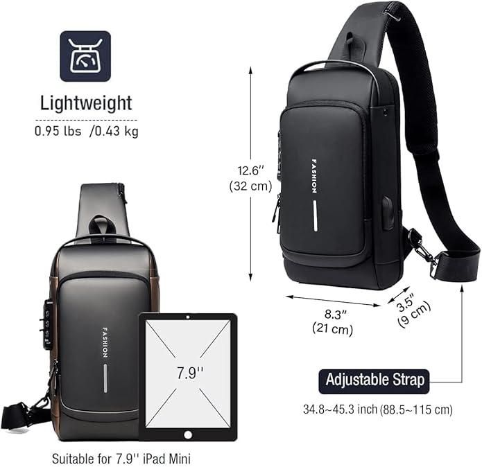 Gowky Multifunction Anti-theft Sling Bag, Cross Body Backpack For Men Women, Anti-Theft Chest Bag With USB Charging Port, Waterproof Casual Shoulder Bag Travel Hiking Sling Backpack- Multi Search this page